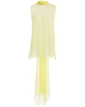 SEV Open Back Silk Voile Top - Yellow