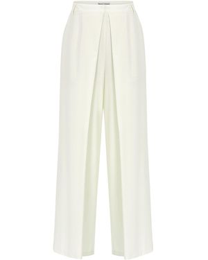 Source Unknown Leroy Box-Pleat Straight Leg Trousers - White