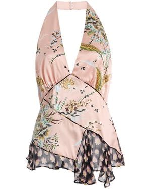 STAUD Maeva Draped Satin Top - Pink