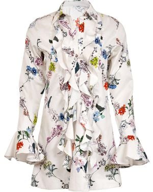 Francesca Miranda Cate Ruffled Cotton Mini Dress - White