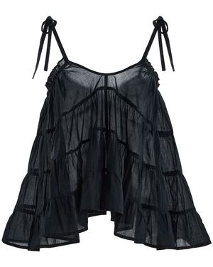 Merlette Saaz Cotton-Voile Top - Black