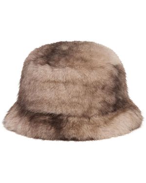Apparis Gilly Faux Mink Fur Bucket Hat - Brown
