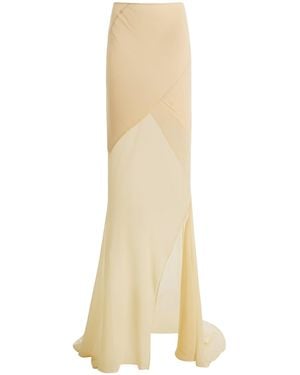 De La Vali Exclusive Oryx Chiffon Maxi Skirt - Natural