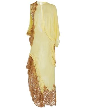 Christopher Esber Aluna Concave Silk Maxi Dress - Metallic