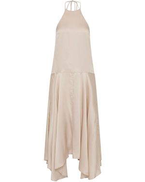 St. Agni Handkerchief Silk Halter Dress - Natural