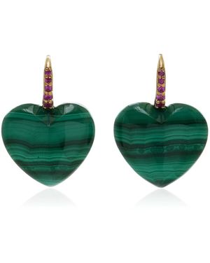 Rachel Quinn 14K Sapphire Malachite Earrings - Green