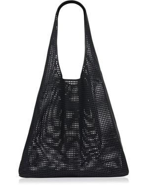 St. Agni Perforated Soft Leather Tote Bag - Black