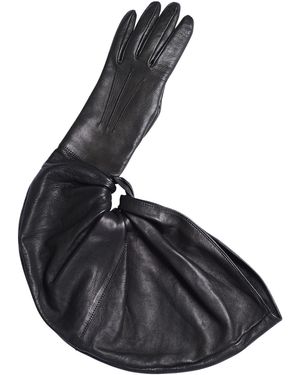 Paula Rowan Montserrat Devette Leather Opera Gloves - Black