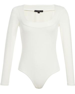 The Park Maranda Scoop Neck Pyratex Power 3 Full-Bottom Bodysuit - White