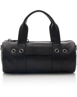Prada Small Route Leather Duffel Bag - Black