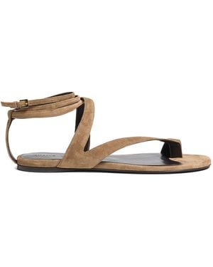 KHAITE Aimee Suede Sandals - Natural