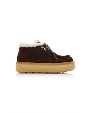 Prada Shearling Chukka Boots - Brown