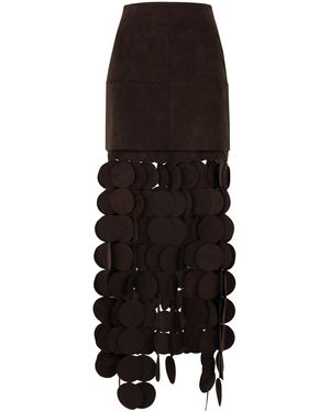 A.W.A.K.E. MODE Multi Circle Fringed Mini Skirt - Black