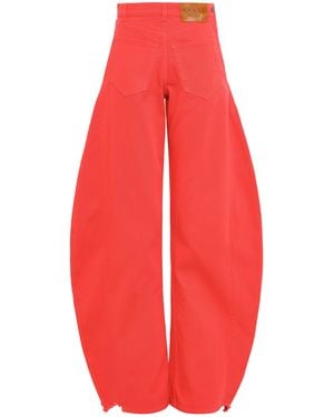 A.W.A.K.E. MODE Mirror Rigid High-Rise Barrel-Leg Jeans - Red