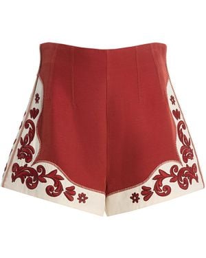 ALÉMAIS Duke Embroidered Crepe Shorts