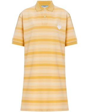 Prada Cotton Pique Mini Dress - Yellow