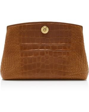 Liffner Pushlock Croc-Effect Leather Pouch - Brown