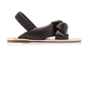 Miu Miu Puffy Leather Sandals - Black