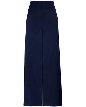 ANDRES OTALORA Coleccionista Wide-Leg Silk Charmeuse Trousers - Blue