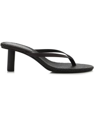 St. Agni Woven Leather Thong Sandal - Black