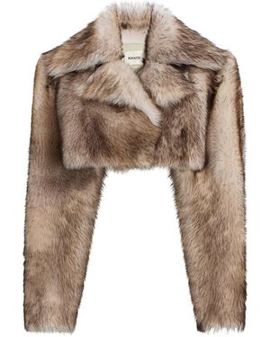 KHAITE Stallone Cropped Shearling Jacket - Natural