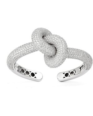 Engelbert 1920 Legacy Knot Cuff; Pavé Diamonds And 18K - White