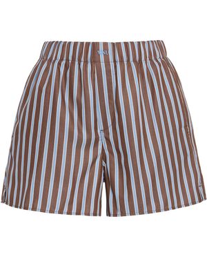 With Nothing Underneath Exclusive The Boxer Striped Shorts - Red
