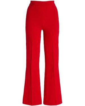 High Sport Kick Stretch-cotton Knit Cropped Flared Pants