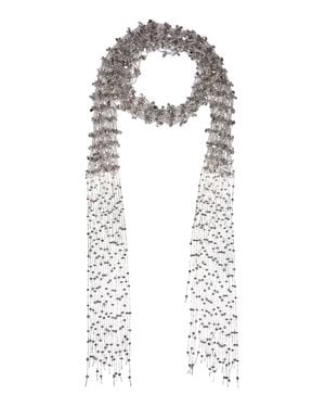 Dries Van Noten Scarf Necklace With Fringes - White