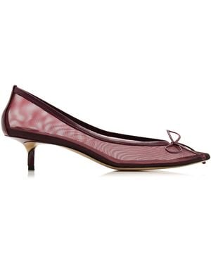 Jacquemus Tourni B Leather-Trimmed Mesh Court Shoes - Pink