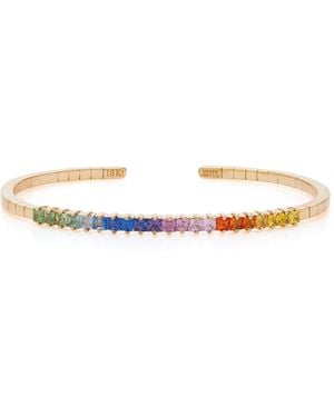 Suzanne Kalan Princess-Cut 18K Rose Sapphire Bangle - White