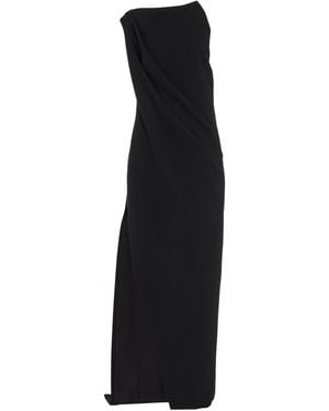 Brandon Maxwell The Alina Double-wool Crepe Maxi Dress - Black