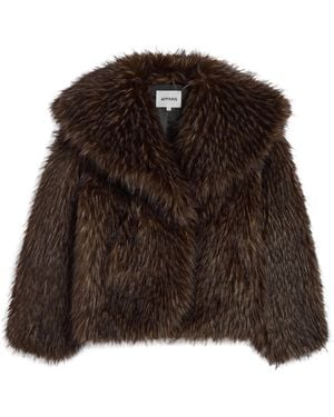 Apparis Yara Fox Faux Fur Short Coat - Brown