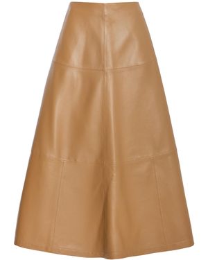 Altuzarra Varda Leather Midi Skirt - Natural