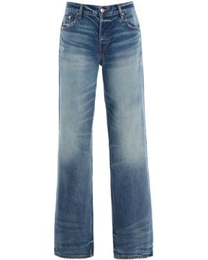 EB DENIM Low-Rise Baggy Straight-Leg Jeans - Blue