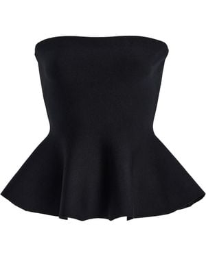 High Sport Eric Wool Peplum Top - Black