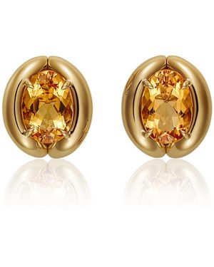 Sauer 18K Axis Citrine Earrings - Metallic