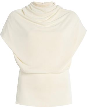 Kallmeyer Jocelyn Draped Jersey Top - White
