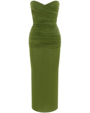 Alex Perry Ruched Jersey-crepe Midi Dress - Green
