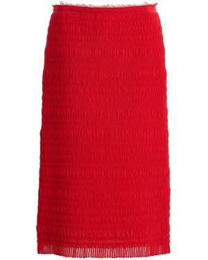 Ashlyn Smocked Knit Midi Skirt - Red