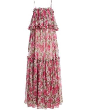 Chloé Floral-Print Silk Maxi Dress - Red