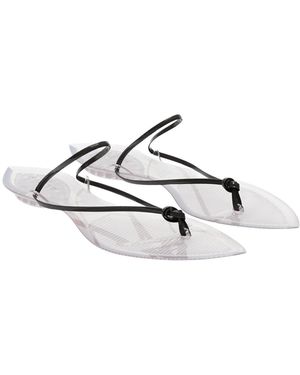 Alaïa Invisible Thong Leather-Trimmed Sandals - Black