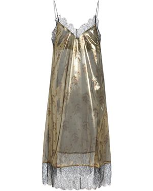 Franchise Layla Silk-Lurex Midi Slip Dress - Natural
