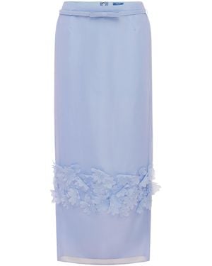 LEO LIN Kyra Petal Maxi Skirt - Blue