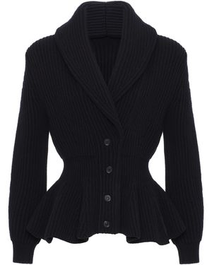 Magda Butrym Ribbed Wool Cardigan - Blue