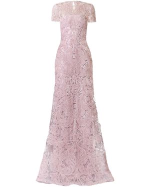Naeem Khan Fit-And-Flare Sequined Gown - Pink