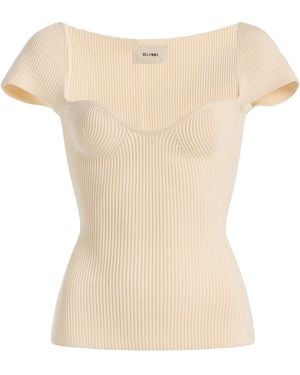 DL1961 Heart Knit Instasculpt Rib Top - White