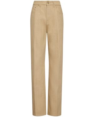 OSSOU Noon Rigid High-Rise Straight-Leg Jeans - Natural