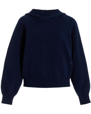 High Sport Park Hooded Knit Cotton Jumper - Blue