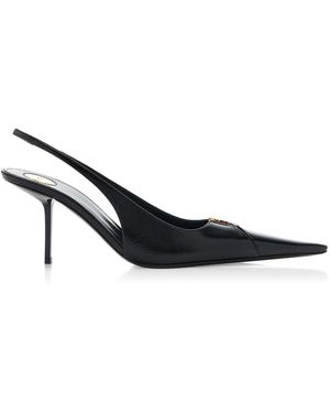 Saint Laurent Babylone Leather Court Shoes - Black